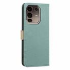 For Infinix Note 50 Pro+ 5G Splicing Color Hollow Flower Pattern RFID Leather Phone Case(Green) - 3