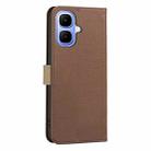 For Infinix Smart 10 4G Splicing Color Hollow Flower Pattern RFID Leather Phone Case(Brown) - 3