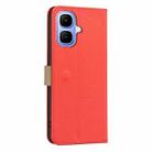 For Infinix Smart 10 4G Splicing Color Hollow Flower Pattern RFID Leather Phone Case(Red) - 3