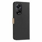 For OPPO A98 5G / F23 / A1 Splicing Color Hollow Flower Pattern RFID Leather Phone Case(Black) - 3
