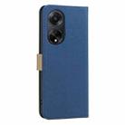 For OPPO A98 5G / F23 / A1 Splicing Color Hollow Flower Pattern RFID Leather Phone Case(Dark Blue) - 3