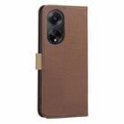 For OPPO A98 5G / F23 / A1 Splicing Color Hollow Flower Pattern RFID Leather Phone Case(Brown) - 3