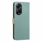 For OPPO A98 5G / F23 / A1 Splicing Color Hollow Flower Pattern RFID Leather Phone Case(Green) - 3