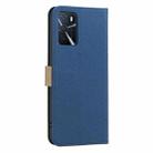 For OPPO A16 / A16S / A54S / A55 5G Splicing Color Hollow Flower Pattern RFID Leather Phone Case(Dark Blue) - 3