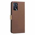 For OPPO A16 / A16S / A54S / A55 5G Splicing Color Hollow Flower Pattern RFID Leather Phone Case(Brown) - 3
