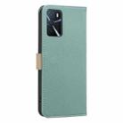 For OPPO A16 / A16S / A54S / A55 5G Splicing Color Hollow Flower Pattern RFID Leather Phone Case(Green) - 3
