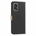 For OPPO A38 / A18 Splicing Color Hollow Flower Pattern RFID Leather Phone Case(Black) - 3