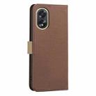 For OPPO A38 / A18 Splicing Color Hollow Flower Pattern RFID Leather Phone Case(Brown) - 3