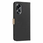For OPPO A58 4G Splicing Color Hollow Flower Pattern RFID Leather Phone Case(Black) - 3