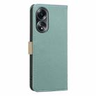 For OPPO A58 4G Splicing Color Hollow Flower Pattern RFID Leather Phone Case(Green) - 3