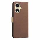 For OPPO A59 5G Splicing Color Hollow Flower Pattern RFID Leather Phone Case(Brown) - 3
