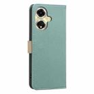 For OPPO A59 5G Splicing Color Hollow Flower Pattern RFID Leather Phone Case(Green) - 3
