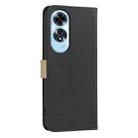 For OPPO A60 4G Splicing Color Hollow Flower Pattern RFID Leather Phone Case(Black) - 3
