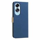 For OPPO A60 4G Splicing Color Hollow Flower Pattern RFID Leather Phone Case(Dark Blue) - 3