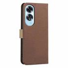 For OPPO A60 4G Splicing Color Hollow Flower Pattern RFID Leather Phone Case(Brown) - 3