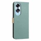 For OPPO A60 4G Splicing Color Hollow Flower Pattern RFID Leather Phone Case(Green) - 3
