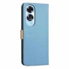 For OPPO A60 4G Splicing Color Hollow Flower Pattern RFID Leather Phone Case(Baby Blue) - 3