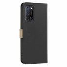 For OPPO A72 / A52 / A92 Splicing Color Hollow Flower Pattern RFID Leather Phone Case(Black) - 3