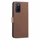 For OPPO A72 / A52 / A92 Splicing Color Hollow Flower Pattern RFID Leather Phone Case(Brown) - 3