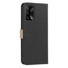 For OPPO A74 4G / F19 4G Splicing Color Hollow Flower Pattern RFID Leather Phone Case(Black) - 3