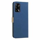 For OPPO A74 4G / F19 4G Splicing Color Hollow Flower Pattern RFID Leather Phone Case(Dark Blue) - 3