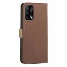 For OPPO A74 4G / F19 4G Splicing Color Hollow Flower Pattern RFID Leather Phone Case(Brown) - 3