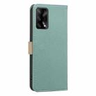 For OPPO A74 4G / F19 4G Splicing Color Hollow Flower Pattern RFID Leather Phone Case(Green) - 3