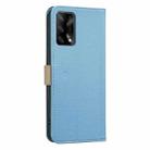 For OPPO A74 4G / F19 4G Splicing Color Hollow Flower Pattern RFID Leather Phone Case(Baby Blue) - 3