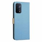 For OPPO A74 5G / A93 5G / A54 5G Splicing Color Hollow Flower Pattern RFID Leather Phone Case(Baby Blue) - 3
