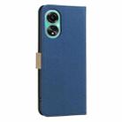 For OPPO A78 4G Splicing Color Hollow Flower Pattern RFID Leather Phone Case(Dark Blue) - 3