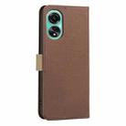 For OPPO A78 4G Splicing Color Hollow Flower Pattern RFID Leather Phone Case(Brown) - 3