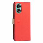 For OPPO A78 4G Splicing Color Hollow Flower Pattern RFID Leather Phone Case(Red) - 3