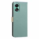 For OPPO A78 4G Splicing Color Hollow Flower Pattern RFID Leather Phone Case(Green) - 3