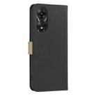 For OPPO A78 5G Splicing Color Hollow Flower Pattern RFID Leather Phone Case(Black) - 3