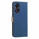 For OPPO A78 5G Splicing Color Hollow Flower Pattern RFID Leather Phone Case(Dark Blue) - 3