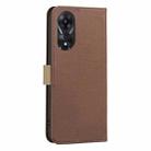 For OPPO A78 5G Splicing Color Hollow Flower Pattern RFID Leather Phone Case(Brown) - 3