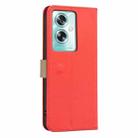 For OPPO A79 5G Splicing Color Hollow Flower Pattern RFID Leather Phone Case(Red) - 3