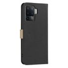 For OPPO A94 4G / Reno5 F / F19 Pro Splicing Color Hollow Flower Pattern RFID Leather Phone Case(Black) - 3
