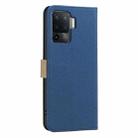 For OPPO A94 4G / Reno5 F / F19 Pro Splicing Color Hollow Flower Pattern RFID Leather Phone Case(Dark Blue) - 3