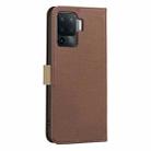 For OPPO A94 4G / Reno5 F / F19 Pro Splicing Color Hollow Flower Pattern RFID Leather Phone Case(Brown) - 3