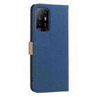 For OPPO A95 5G / F19 Pro+ / Reno5 Z Splicing Color Hollow Flower Pattern RFID Leather Phone Case(Dark Blue) - 3
