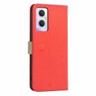 For OPPO A96 5G / Reno7 Z 5G Splicing Color Hollow Flower Pattern RFID Leather Phone Case(Red) - 3
