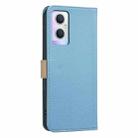 For OPPO A96 5G / Reno7 Z 5G Splicing Color Hollow Flower Pattern RFID Leather Phone Case(Baby Blue) - 3