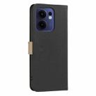 For OPPO Reno13 F 5G Splicing Color Hollow Flower Pattern RFID Leather Phone Case(Black) - 3