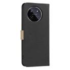 For Realme 11 4G Global Splicing Color Hollow Flower Pattern RFID Leather Phone Case(Black) - 3