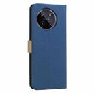 For Realme 11 4G Global Splicing Color Hollow Flower Pattern RFID Leather Phone Case(Dark Blue) - 3