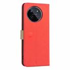 For Realme 11 4G Global Splicing Color Hollow Flower Pattern RFID Leather Phone Case(Red) - 3