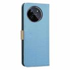 For Realme 11 4G Global Splicing Color Hollow Flower Pattern RFID Leather Phone Case(Baby Blue) - 3