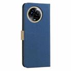 For Realme 11 5G Global / 11X Splicing Color Hollow Flower Pattern RFID Leather Phone Case(Dark Blue) - 3