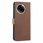For Realme 11 5G Global / 11X Splicing Color Hollow Flower Pattern RFID Leather Phone Case(Brown) - 3